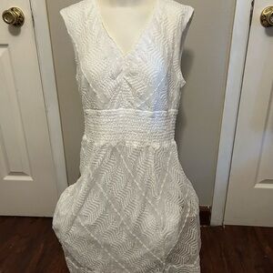 Rabbit Rabbit Rabbit White Textured Dress